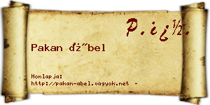Pakan Ábel névjegykártya